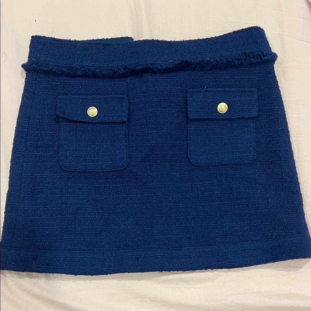 J. Crew Textured Navy Mini Skirt